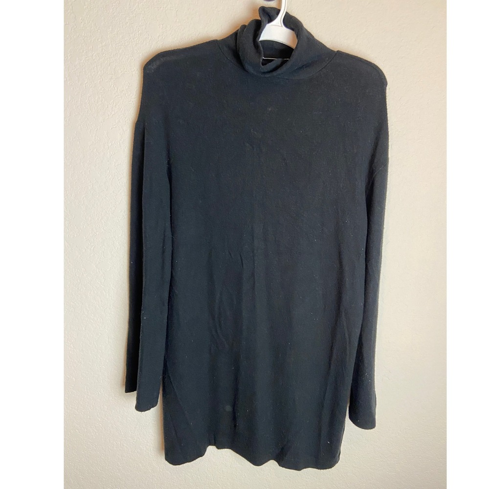Reformation Jeans Black Tunic Dress Turtleneck Long Sleeve Knit Small